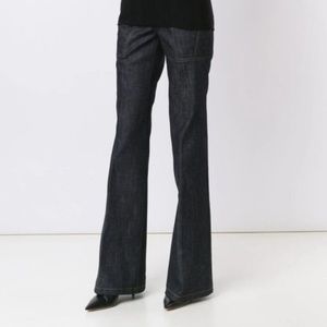 DEREK LAM CHARLOTTE HIGH WAIST FLARE LEG DENIM JEANS INDIGO US 2